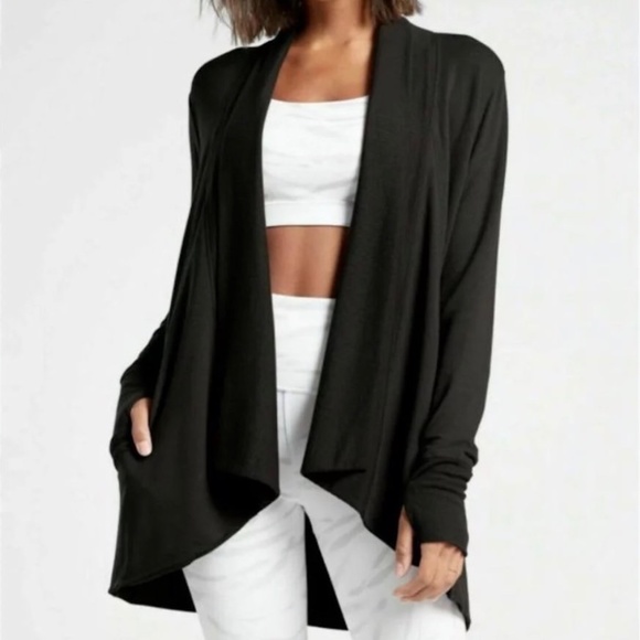 Athleta Sweaters - ATHLETA PRANAYAMA RESTORE WRAP BLACK SIZE MEDIUM